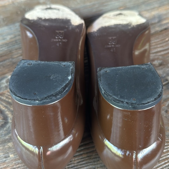 Bruno Magli brown patent leather everyday rounded toe heel Size 41 - Picture 7 of 8